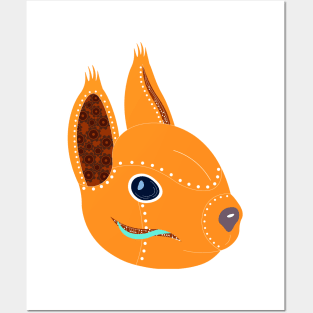 Orange robo squirrel Posters and Art